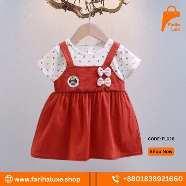 Cotton Fabric Chestnut Pinafore Baby China Dress  (CODE-FL026)