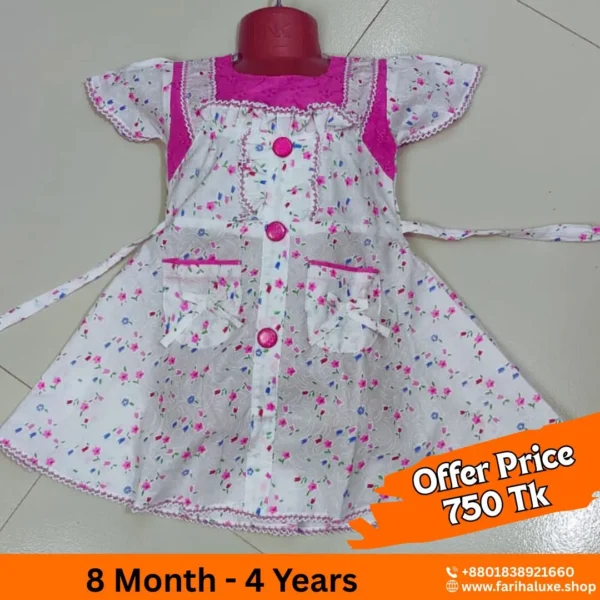 🩷 Cotton Pink Color Frock (CODE-FL034)