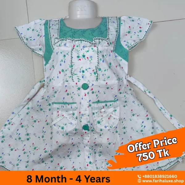 💚 Cotton paste color frock (CODE-FL035)