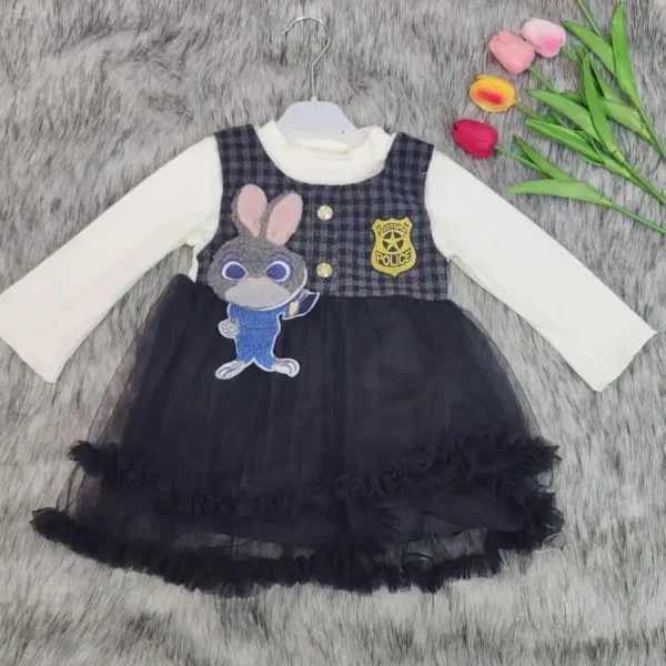 👮‍♀️ Fariha Luxe – Bunny Police Tutu Dress 🐰✨ Code- FL-40